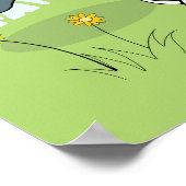 ハピネス感動的引用文かわいい漫画子供部屋 ポスター (角)