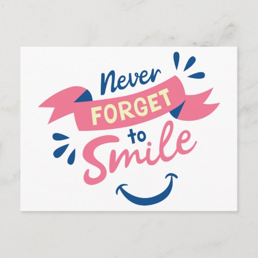 ハピネス態度スマイル考えこんにちは ポストカード (正面)