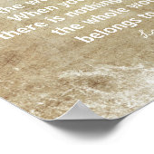 ハピネス禅引用文ウォールアートsepiaとグレー ポスター (角)