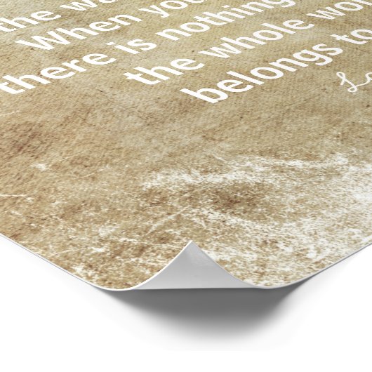 ハピネス禅引用文ウォールアートsepiaとグレー ポスター (角)