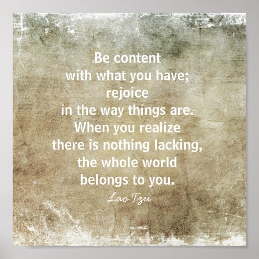 ハピネス禅引用文ウォールアートsepiaとグレー ポスター (正面)