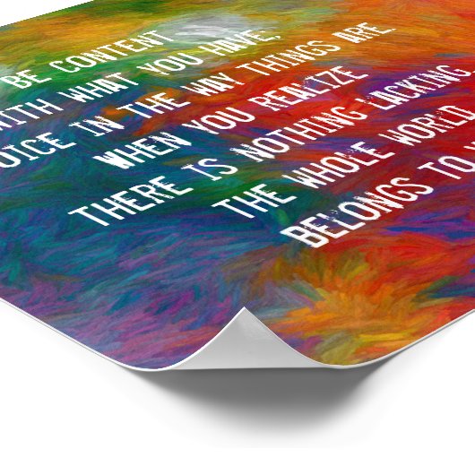 ハピネス禅引用文オンカラフル抽象芸術アート ポスター (角)