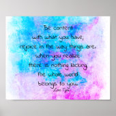 ハピネス禅引用文オンターコイズと紫 ポスター (正面)