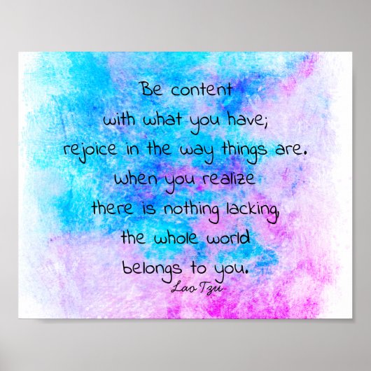 ハピネス禅引用文オンターコイズと紫 ポスター (正面)