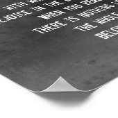 ハピネス禅引用文ラオスTzu白の上の炭の灰色 ポスター (角)