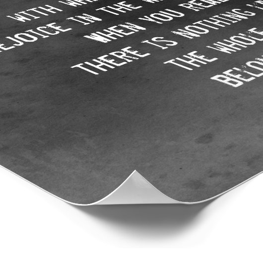 ハピネス禅引用文ラオスTzu白の上の炭の灰色 ポスター (角)