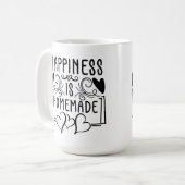 ハピネス自家製キッ素朴チン引用文デザイン コーヒーマグカップ (正面左)