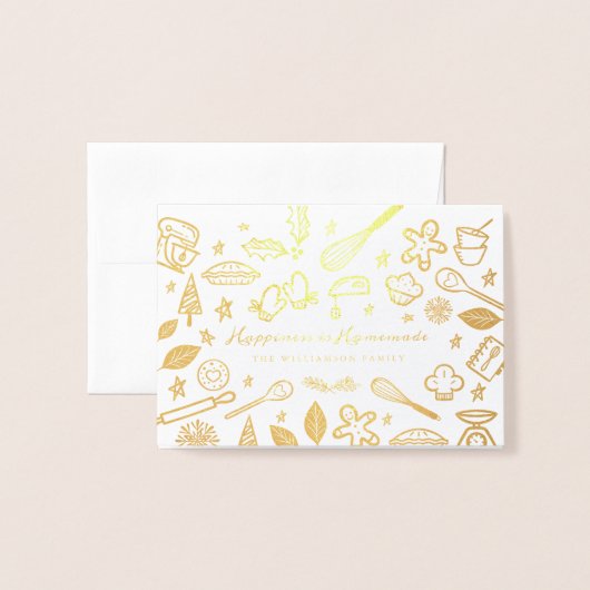ハピネス自家製ファミリーベーキングレシピ写真 箔カード (封筒付き正面)