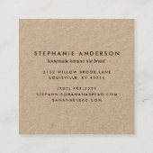 ハピネス自家製ヴィンテージクラフト紙 スクエア名刺 (裏面)