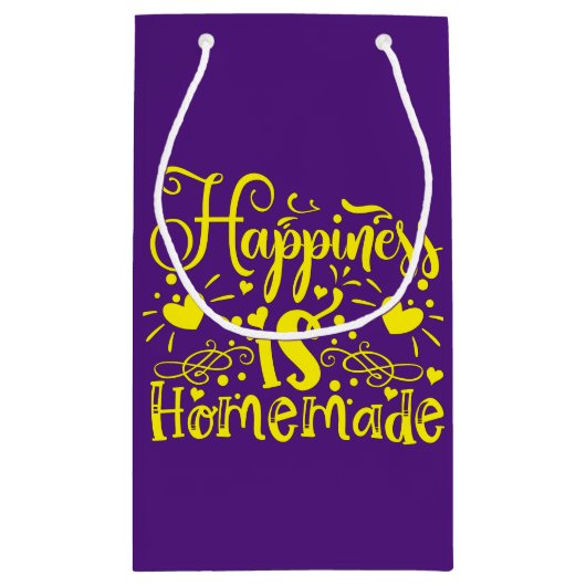 ハピネス自家製引用文パープルイエロー スモールペーパーバッグ (裏面)