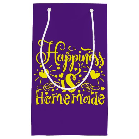 ハピネス自家製引用文パープルイエロー スモールペーパーバッグ (正面)