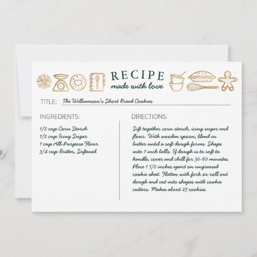 ハピネス自家製金ゴールド&グリーンベーキングレシピ シーズンカード (裏面)