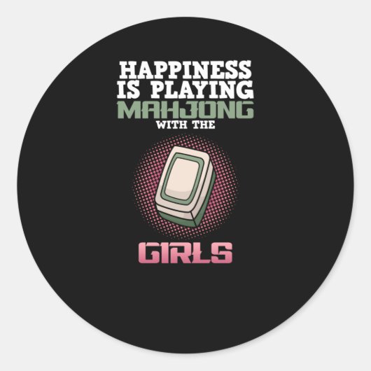 ハピネス遊は麻雀ゲーム選手のゲーム ラウンドシール (正面)