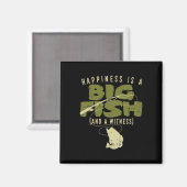ハピネス魚目撃ビッグ魚釣り漁師アングル マグネット (正面/裏面)