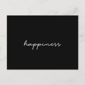ハピネス黒ミニマル葉書 ポストカード (正面)