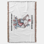 ハピネス·アナトミカル·ユーモアでハートを占める スローブランケット (正面縦)