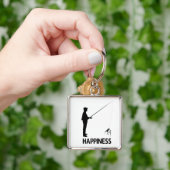 ハピネス・イズ・ゴー・魚釣り キーホルダー (手)