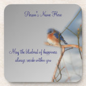 ハピネス・コースターパーソナライズされたセットのブルーバード コースター (正面)