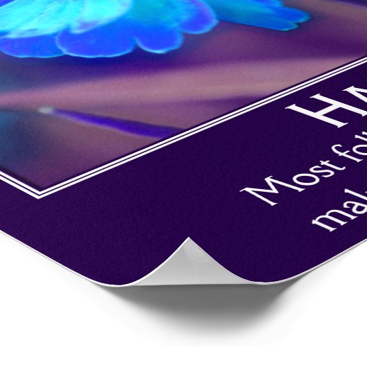 ハピネス《植物》百日草フラワー感動的引用文 ポスター (角)