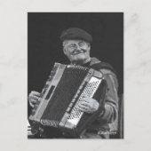ハピネスIs，パリミュージシャンブラック&ホワイトアート ポストカード (正面)