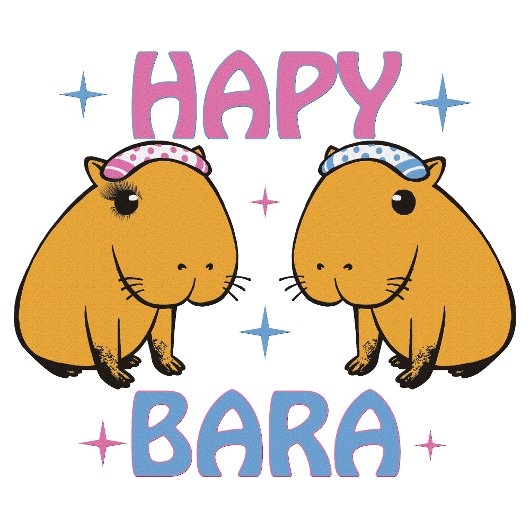 ハピバラおもしろい- capybara tシャツ