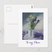 ハピマザーの日パープルクロカスフローラ絵を描ズ ポストカード (正面/裏面)