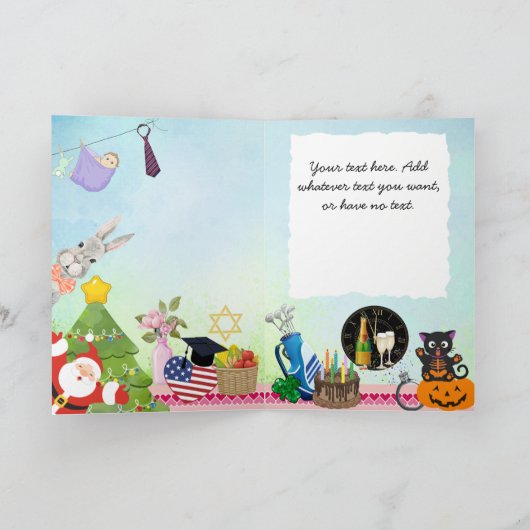 ハピーすべての行事ホリデー誕生日と続き カード (内部)