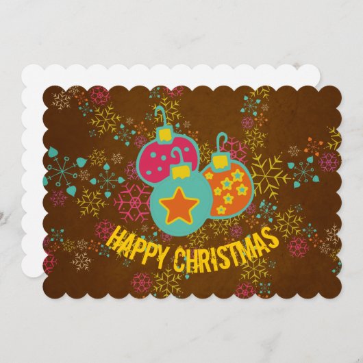 ハピークリスマスオーナメントホリデーズカード シーズンカード (正面/裏面)