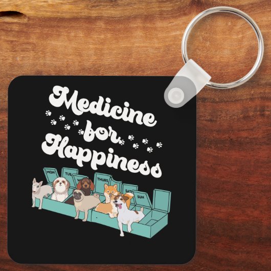 ハピースピルボックス動物愛犬の品種のための薬剤 キーホルダー (裏面)