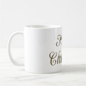 ハピーハヌカー(ユダヤ教の祭り)ハヌカー金ゴールドエレガントタイポグラフィ コーヒーマグカップ (左)