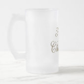 ハピーハヌカー(ユダヤ教の祭り)ハヌカー金ゴールドエレガントタイポグラフィ フロストグラスビールジョッキ (左)