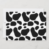 ハピーバースデー ピンクの蝶の牛の女の子の写真 招待状 (裏面)