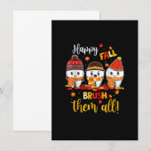 ハピーフォール ブラシして オール デンタル 歯医者 スクワッド サ 招待状 (正面/裏面)