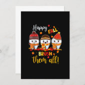 ハピーフォール ブラシ オール デンタル 歯医者 スクワッド サ 招待状 (正面/裏面)