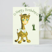 ハピーベビーキリン誕生日カード カード (スタンド正面)
