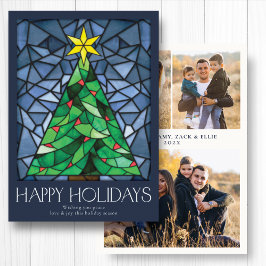 ハピーホリデーズ フォト レトロ ネイビー シーズンカード