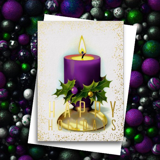 ハピーホリデー水彩ローソク シーズンカード
