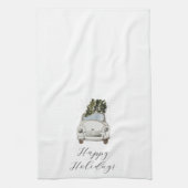 ハピーホリデー ヴィンテージカー キッチンタオル (縦)