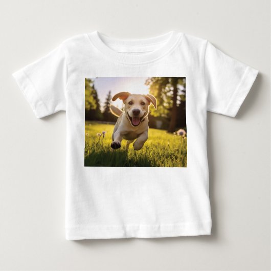 ハピーラブラドールパピ走ー ベビーTシャツ (正面)