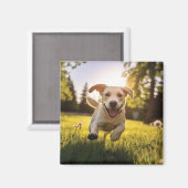 ハピーラブラドールパピ走ー マグネット (正面/裏面)