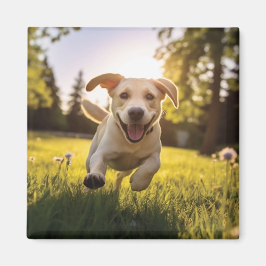 ハピーラブラドールパピ走ー マグネット (正面)