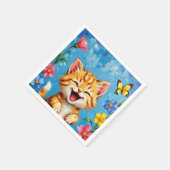 ハピー子猫ガーデン スタンダードカクテルナプキン (角)