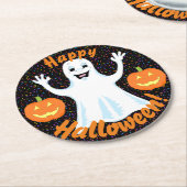 ハピー幽霊ハロウィーンコースター ラウンドペーパーコースター (アングル)