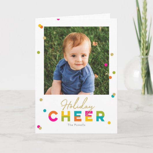 ハピー応援カラフルブライトホリデーフォトカード シーズンカード (正面)