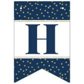 ハピー誕生日バナー(青と金ゴールド) バンティングフラッグ (第2の旗)