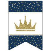 ハピー誕生日バナー(青と金ゴールド) バンティングフラッグ (第1の旗)