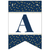 ハピー誕生日バナー(青と金ゴールド) バンティングフラッグ (第3の旗)