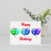 ハピー誕生日装飾お祝い 箔シーズンポストカード (立ち正面)