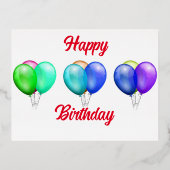 ハピー誕生日装飾お祝い 箔シーズンポストカード (正面)