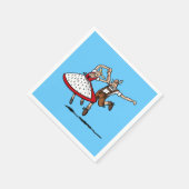 ハピー踊りビールフェスティバルカップル スタンダードカクテルナプキン (角)